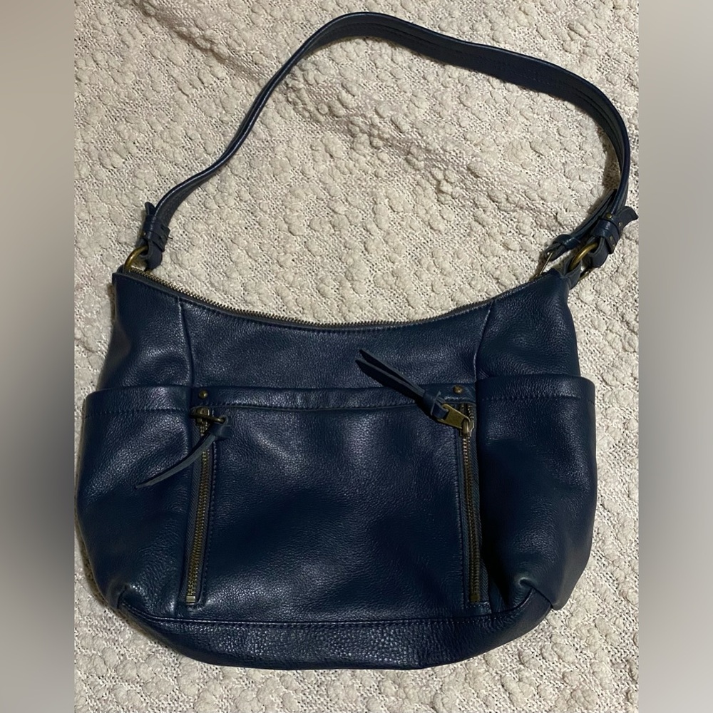 The Sak Blue Leather Shoulder Bag
